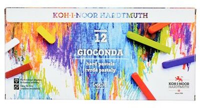 Pasztellkréta, kemény, KOH-I-NOOR "Gioconda 8112/6", 12 különböző szín, (12 db)
