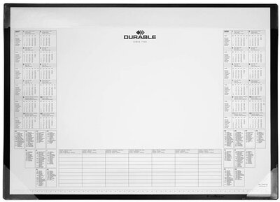 Könyökalátét, 600x430 mm, PP, éves naptárral, DURABLE, fekete
