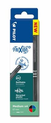 Rollertoll készlet, 0,35 mm, törölhető, nyomógombos, PILOT "Frixion Ball Plus", 4 különböző szín, (4 db)