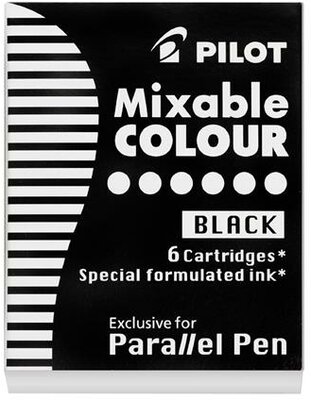 Töltőtoll patron, PILOT "Parallel Pen", fekete, (6 db)