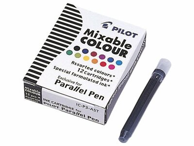 Töltőtoll patron, PILOT "Parallel Pen", 12 különböző szín, (12 db)