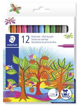 Filctoll készlet, 1 mm, STAEDTLER "325", 12 különböző szín, (12 db)