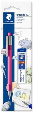 Nyomósirón és grafitbél, 0,5 mm, STAEDTLER "Graphite 777", vegyes színek, (2 db)