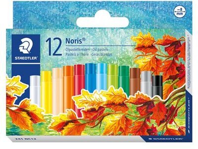 Olajpasztell kréta, STAEDTLER "Noris 241", 12 különböző szín, (12 db)