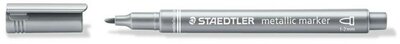 Dekormarker, 1-2 mm, kúpos, STAEDTLER "8323", ezüst
