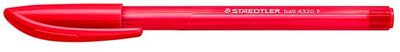Golyóstoll, 0,3 mm, kupakos, STAEDTLER "Ball 432", piros