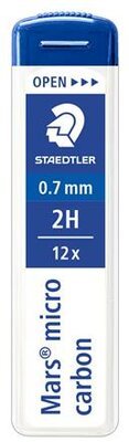 Grafitbél, 2H, 0,7 mm, STAEDTLER "Mars Micro Carbon 250", (12 szál)