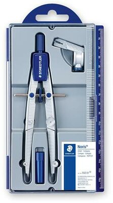 Körző készlet, precíziós, 3 darabos, STAEDTLER "Noris 550 01/02"