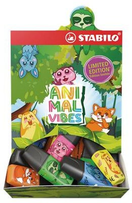 Szövegkiemelő display, 2-5 mm, STABILO "Boss Mini Animal Vibes", vegyes, (50 db)