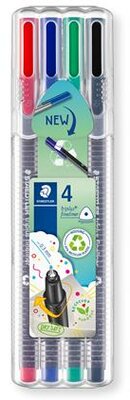 Tűfilc készlet, 0,3 mm, STAEDTLER "Triplus 334", 4 különböző szín, (4 db)