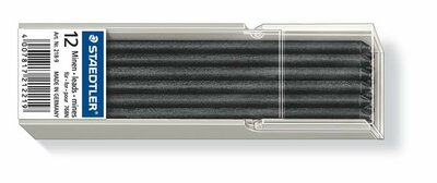 Jelölőkréta hegy, mindenre író, lemosható (omnichrom), STAEDTLER "Lumocolor 218", fekete, (12 szál)
