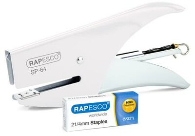 Tűzőgép, kézi, 21/4, 12 lap, RAPESCO "SP-64", fehér