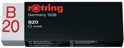 Radír, papírtokkal, ROTRING "Rapid B20", fehér