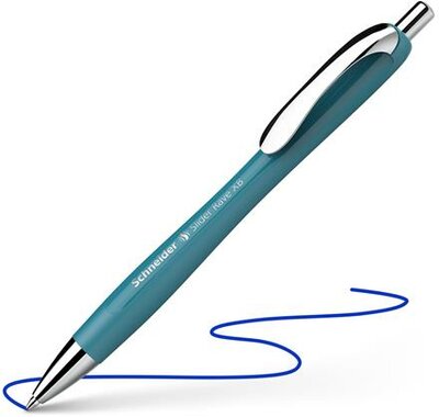 Golyóstoll, 0,7 mm, nyomógombos, SCHNEIDER "Slider Rave XB", türkiz
