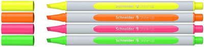 Szövegkiemelő toll készlet, 1-4 mm, SCHNEIDER "Shine-Up", 4 különböző szín, (4 db)