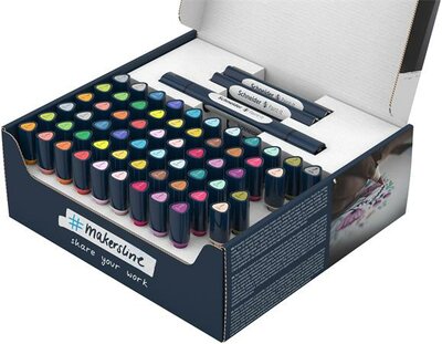 Kétvégű marker készlet, 72 darabos, SCHNEIDER "Paint-It 040 Twin marker Set complete", 30 különböző szín, (72 db)