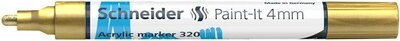 Dekormarker, akril, 4 mm, SCHNEIDER "Paint-It 320", arany