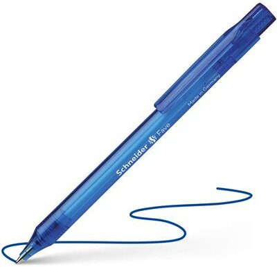 Golyóstoll, 0,5 mm, nyomógombos, SCHNEIDER "Fave", kék, (50 db)
