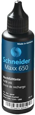 Utántöltő palack "Maxx 230 és 280" alkoholos markerekhez, 50 ml, SCHNEIDER "Maxx 650", fekete