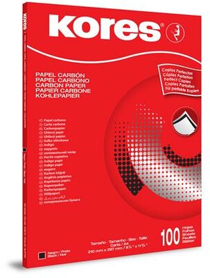 Indigó, A4, gépi, KORES, 100 lap, fekete, (100 lap)