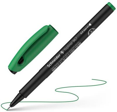 Tűfilc, 0,4 mm, SCHNEIDER "Topliner 967", zöld
