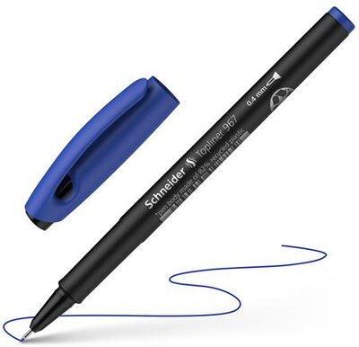 Tűfilc, 0,4 mm, SCHNEIDER "Topliner 967", kék