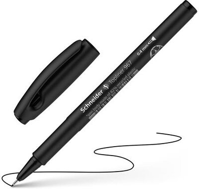 Tűfilc, 0,4 mm, SCHNEIDER "Topliner 967", fekete