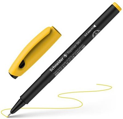 Tűfilc, 0,4 mm, SCHNEIDER "Topliner 967", sárga