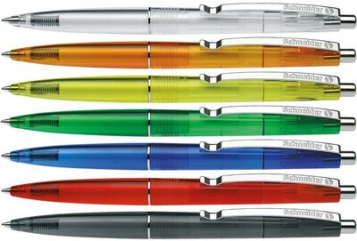 Golyóstoll, 0,5 mm, nyomógombos, vegyes színű test, SCHNEIDER "K20 Icy", kék, (20 db)