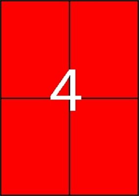 Etikett, 105x148 mm, színes, APLI, piros, 80 etikett/csomag, (20 lap)