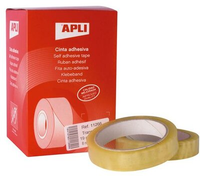 Ragasztószalag, 19 mm x 66 m, APLI "Transparent", átlátszó, (66 méter)