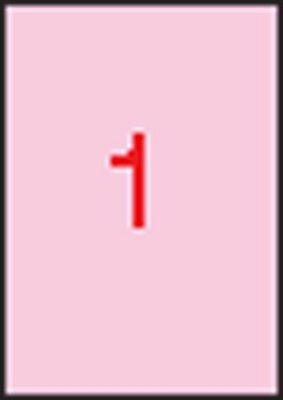 Etikett, 210x297 mm, színes, APLI, pasztell rózsaszín, 20 etikett/csomag, (20 lap)