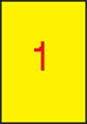 Etikett, 210x297 mm, színes, APLI, sárga, 100 etikett/csomag, (100 lap)