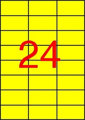 Etikett, 70x37 mm, színes, APLI, sárga, 2400 etikett/csomag, (100 lap)
