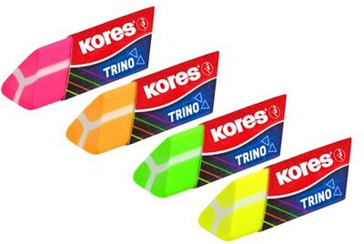 Radír, KORES "Trino", vegyes neon színek