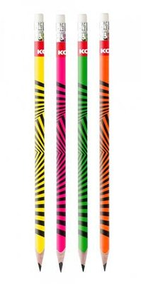 Grafitceruza radírral, HB, háromszögletű, KORES "Neon", (12 db)