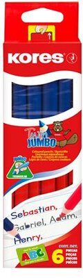 Postairón, háromszögletű, KORES "Twin Jumbo", piros-kék