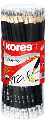Grafitceruza radírral, HB, háromszögletű, KORES, (72 db)