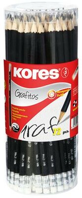 Grafitceruza radírral, HB, hatszögletű, KORES, (72 db)