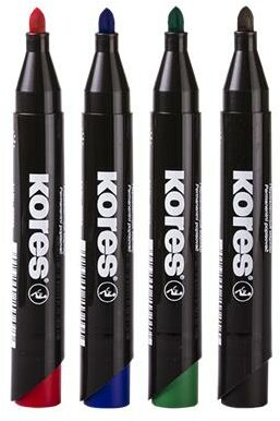 Alkoholos marker, 3-5 mm, kúpos, KORES "K-Marker XP1", 4 különböző szín, (4 db)