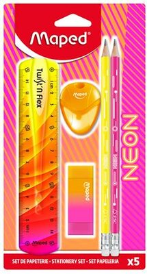 Írószer készlet, 5 darabos, MAPED "Neon", (5 db)