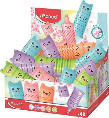 Szövegkiemelő display, 1-5 mm, MAPED "Mini Pastel", 5 különböző pasztell szín, (48 db)
