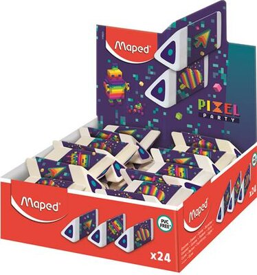 Radír display, MAPED "Pixel Party Pyramid", (24 db)