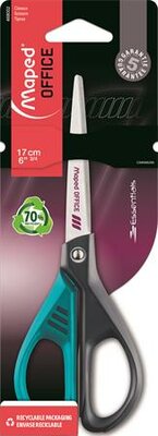 Olló, irodai, 17 cm, MAPED "Essentials Green Deco", vegyes színek