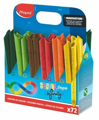 Színes ceruza készlet, ceruzatartó, háromszögletű, MAPED "Color'Peps INFINITY", 72 darabos készlet, (72 db)