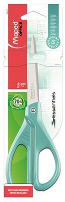 Olló, irodai, 21 cm, MAPED "Essentials Green", türkizkék