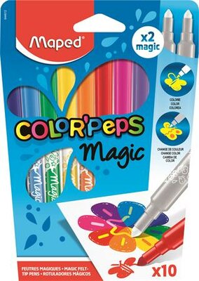 Filctoll készlet, 3,6 mm, MAPED "Color'Peps Magic", 8+2 különböző szín, (10 db)