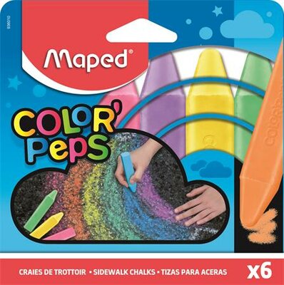 Aszfaltkréta, MAPED "Color'Peps", 6 különböző szín, (6 db)