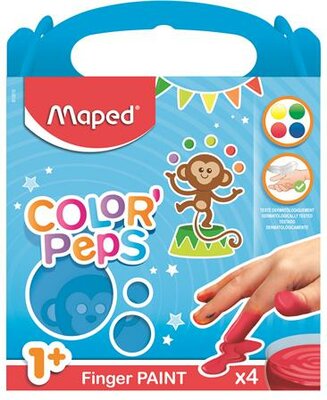 Ujjfesték, alap színek, 4x80 g, MAPED, (4 db)