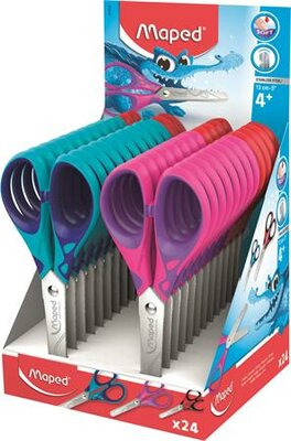 Olló display, iskolai, 13 cm, MAPED "Essentials Soft", (24 db)